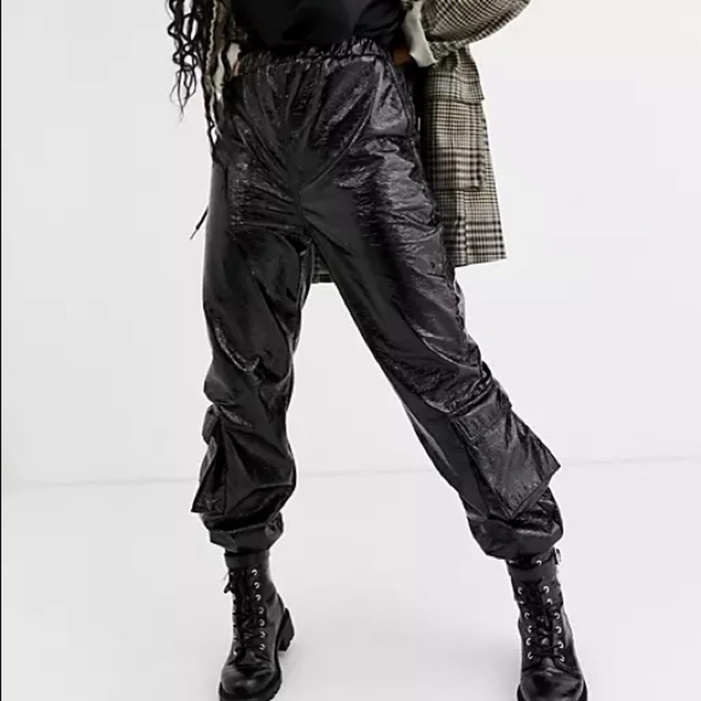 ASOS Design Vinyl Jogger with Utility Pockets